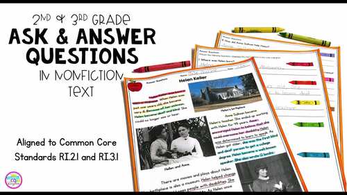 Ask And Answer Questions In Nonfiction Text Ri21 And Ri31 Tpt